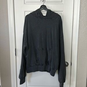 MNML Acid Wash Gray Cropped Hoodie